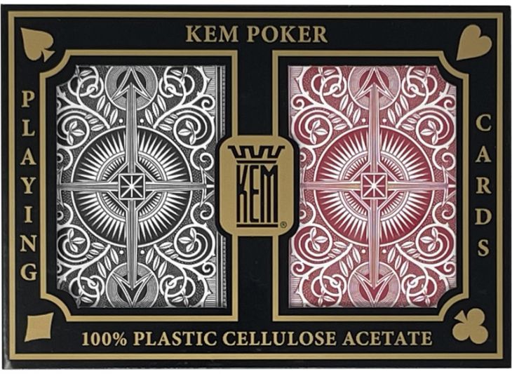 Kem Arrow Playing Cards: Bridge Size, Red & Black, Super Index, 2-Deck Set main image